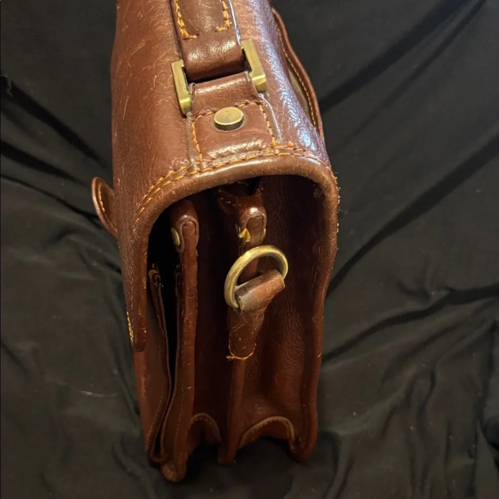 Etrier men's shoulder bag cognac, brown Leather Messenger Bag